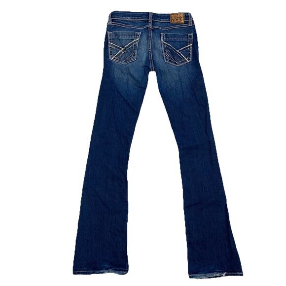 BKE Sabrina Women’s Bootcut Jeans 26x35 Dark Wash Distressed - Picture 1 of 16